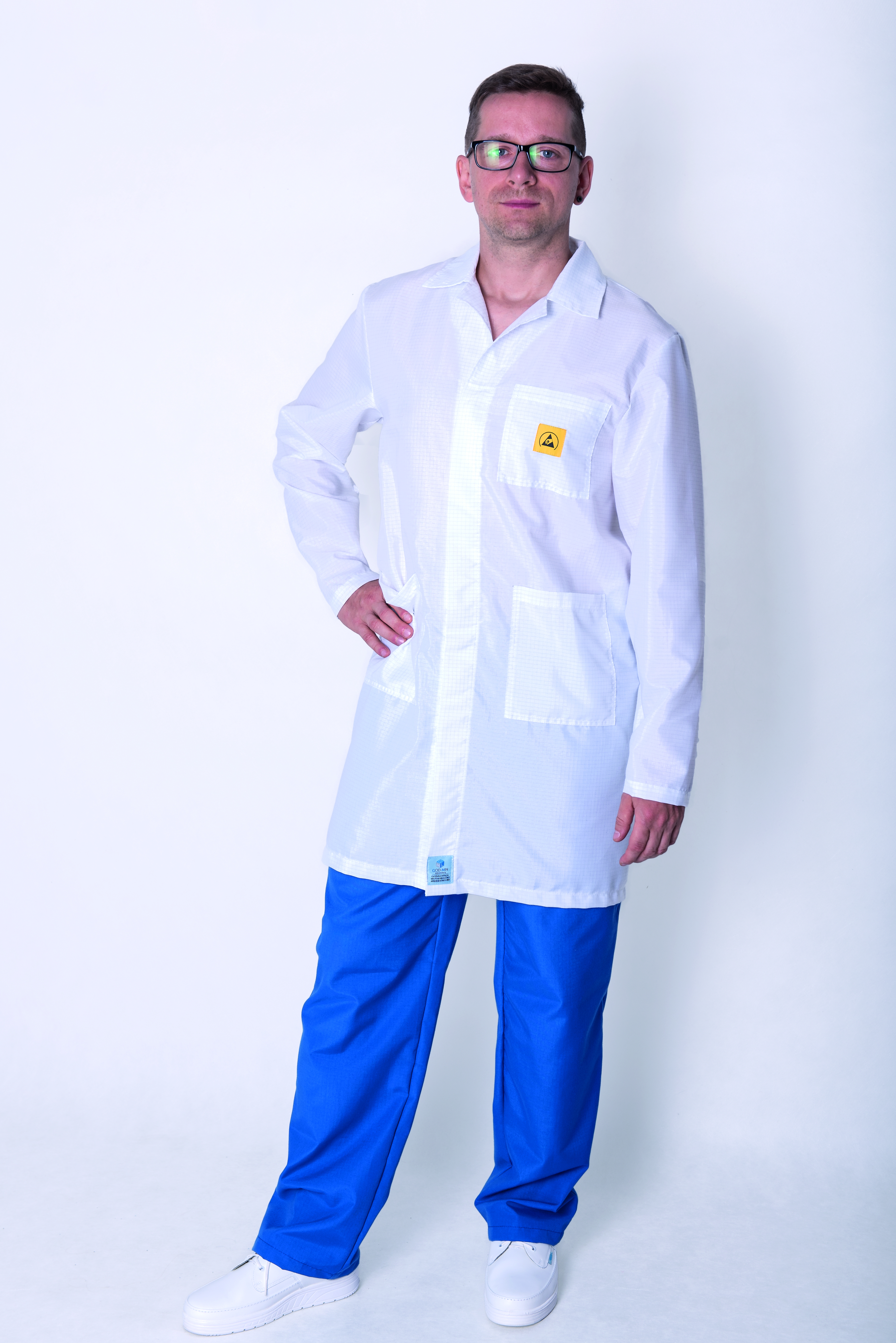 ESD Smock ESL KK01 Fabric Antistatic Lab Coat White Unisex